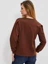 Moodo Langärmelige Bluse mit Metallic-Print