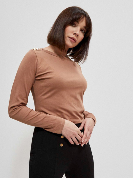 Moodo Baumwollbluse mit langen Ärmeln