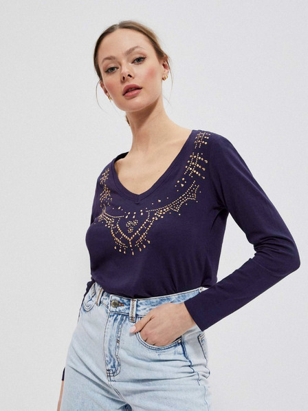 Moodo Dunkelblaues Damen T-Shirt Moodo
