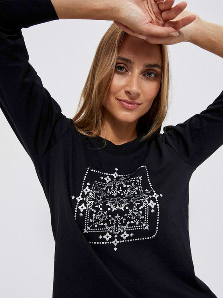 Moodo Schwarzes Damen Long Shirt Moodo