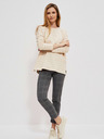 Moodo Weiß-beige gestreiftes Damen-Shirt Moodo