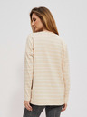 Moodo Weiß-beige gestreiftes Damen-Shirt Moodo