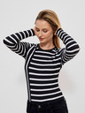 Moodo Weiß-schwarz gestreiftes Damen-Shirt Moodo