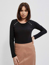 Moodo Schwarzes Damen-T-Shirt mit langen Ärmeln Moodo