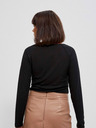 Moodo Schwarzes Damen-T-Shirt mit langen Ärmeln Moodo