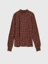 Moodo Braunes gemustertes Damen-Shirt Moodo
