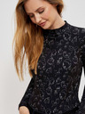 Moodo Schwarzes gemustertes Damen-T-Shirt Moodo