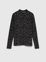 Moodo Schwarzes gemustertes Damen-T-Shirt Moodo