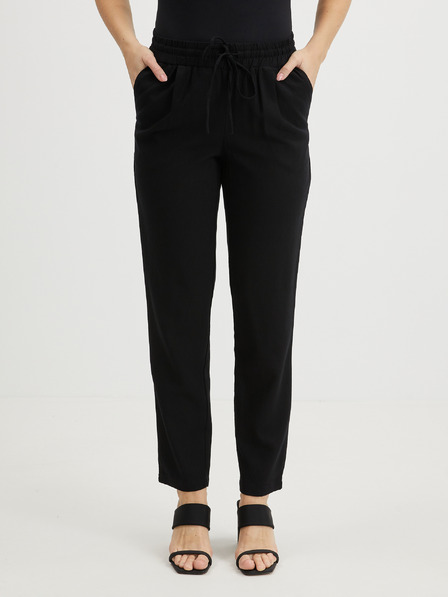 Vero Moda Schwarze Damenhose mit Leinen VERO MODA Jesmilo
