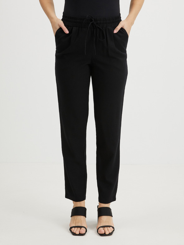 Vero Moda Schwarze Damenhose mit Leinen VERO MODA Jesmilo