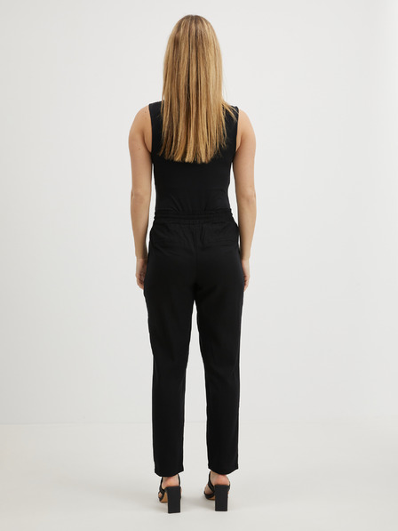 Vero Moda Schwarze Damenhose mit Leinen VERO MODA Jesmilo