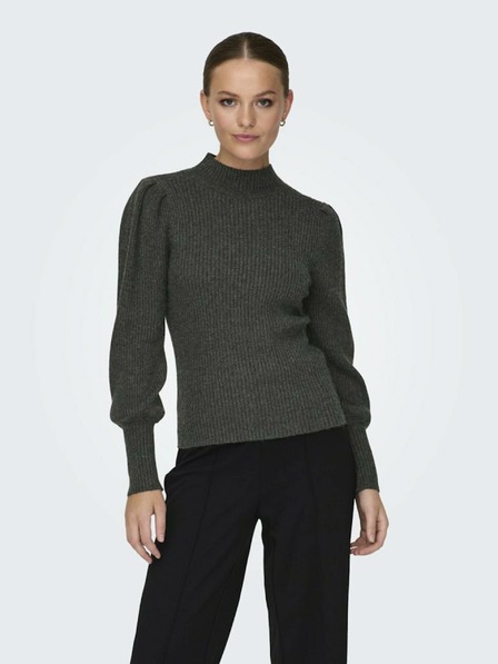 ONLY Dunkelgrauer Damen-Rippenpullover ONLY Katia