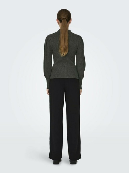 ONLY Dunkelgrauer Damen-Rippenpullover ONLY Katia