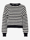 ONLY Weiß-schwarz gestreifter Damenpullover ONLY Piumo