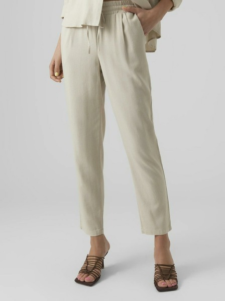 Vero Moda Beige Damenhose mit Leinen VERO MODA Jesmilo