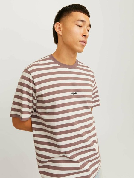 Jack & Jones Jack & Jones Herren-Shirt weiß und braun gestreift