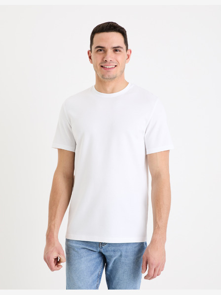 Celio Weißes Herren T-Shirt Celio Geteboude