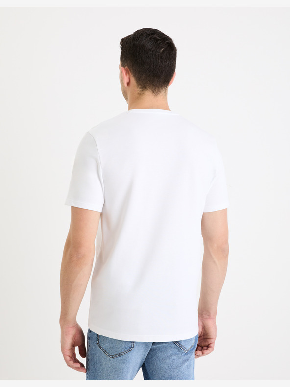 Celio Weißes Herren T-Shirt Celio Geteboude