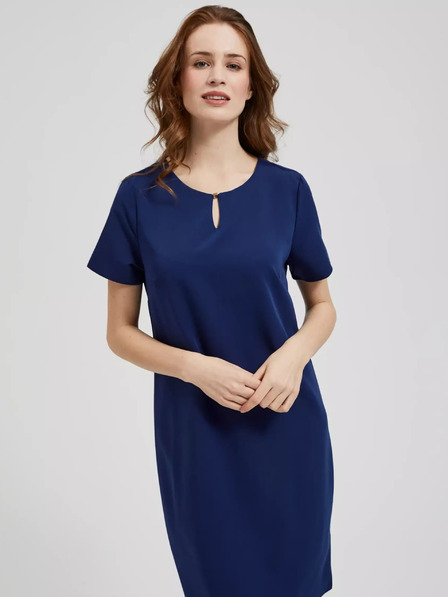 Moodo Dunkelblaues knielanges Kleid Moodo