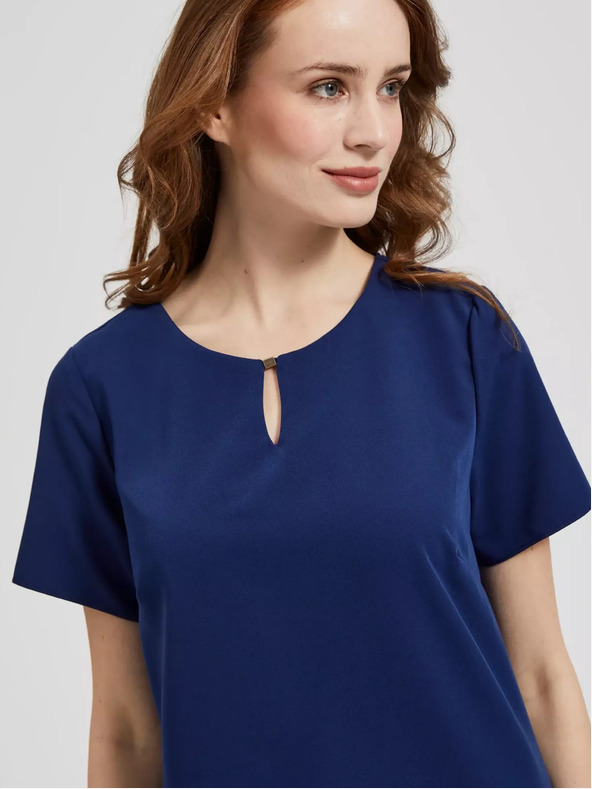 Moodo Dunkelblaues knielanges Kleid Moodo