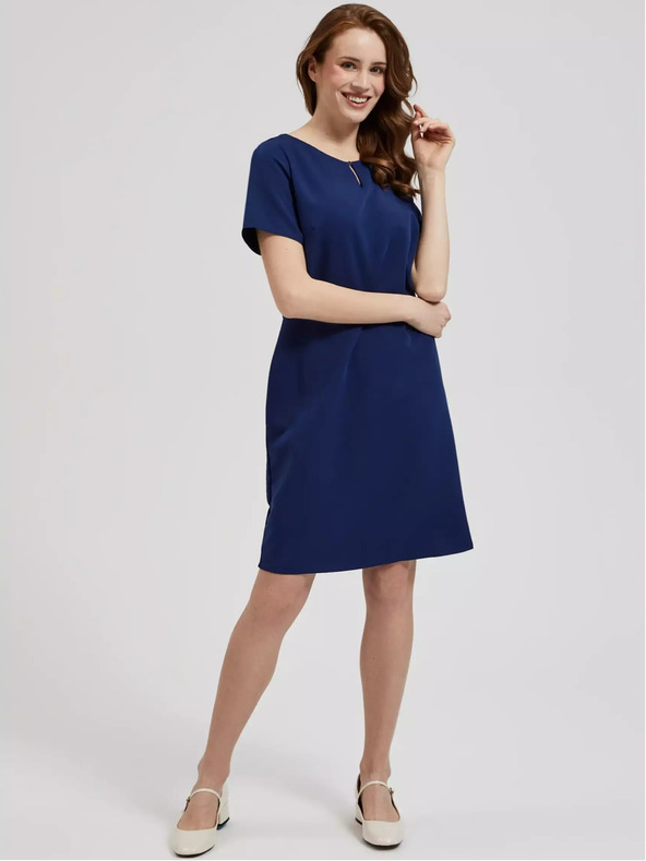Moodo Dunkelblaues knielanges Kleid Moodo