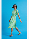 Moodo Türkisfarbenes Kleid mit Taillenband Moodo