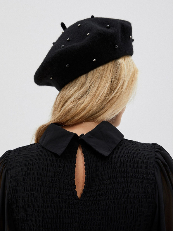 Moodo Schwarzes Damenkleid mit Rüschenärmeln Moodo