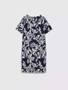 Moodo Dunkelblaues Kleid mit floralem Muster Moodo