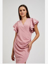 Moodo Rosa Kleid mit Rüschen an den Ärmeln Moodo
