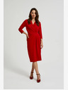 Moodo Rotes Midikleid mit Rüschen Moodo
