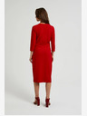 Moodo Rotes Midikleid mit Rüschen Moodo