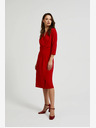 Moodo Rotes Midikleid mit Rüschen Moodo