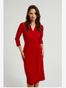 Moodo Rotes Midikleid mit Rüschen Moodo