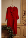 Moodo Rotes Midikleid mit Rüschen Moodo