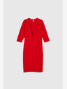 Moodo Rotes Midikleid mit Rüschen Moodo