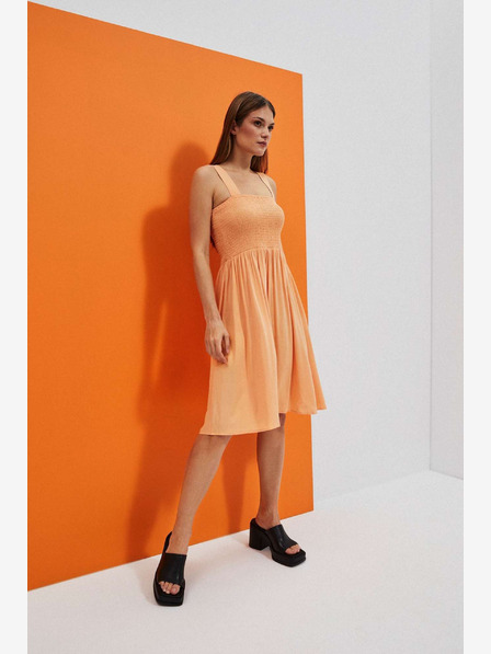 Moodo Orangefarbenes Riemchenkleid Moodo