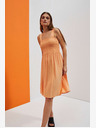 Moodo Orangefarbenes Riemchenkleid Moodo