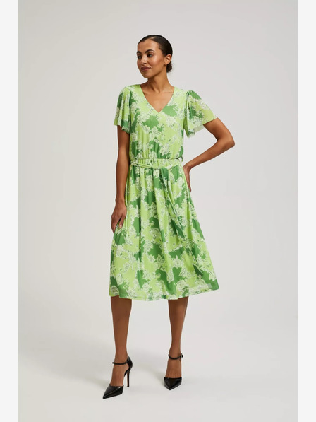 Moodo Grün gemustertes Kleid Moodo