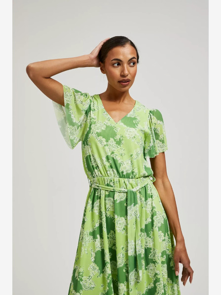 Moodo Grün gemustertes Kleid Moodo