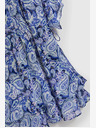 Moodo Blau gemustertes knielanges Kleid Moodo