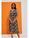 Moodo Dunkelblau gemustertes Kleid Moodo