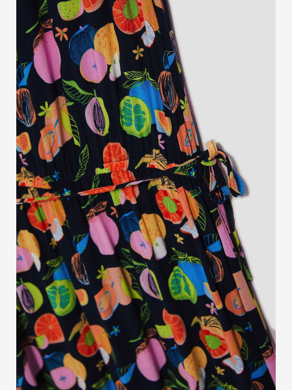 Moodo Dunkelblau gemustertes Kleid Moodo