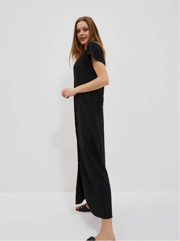 Moodo Schwarzes langes Damenkleid Moodo