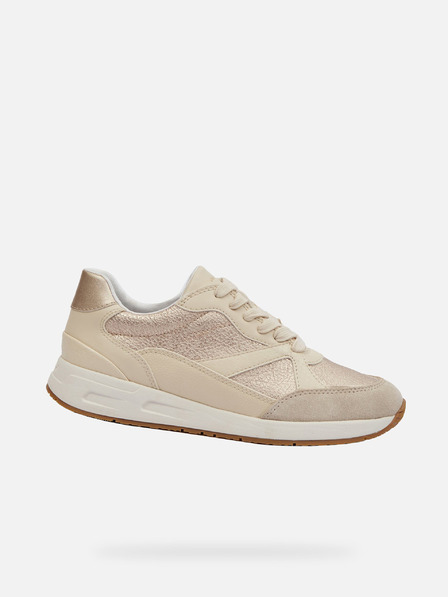 Geox Cremefarbene Damen-Turnschuhe Geox Bulmya