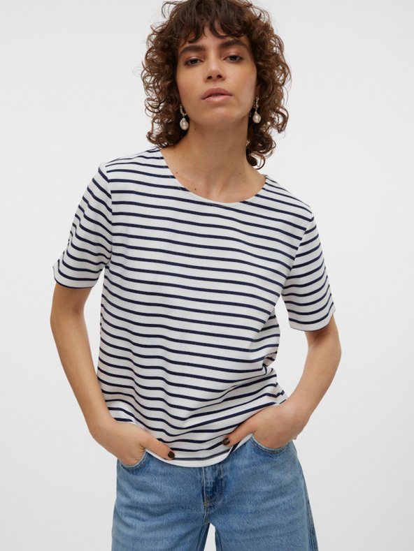 Vero Moda Blau-weiß gestreiftes Damenhemd Vero Moda