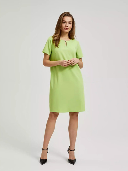 Moodo Hellgrünes einfarbiges Kleid Moodo