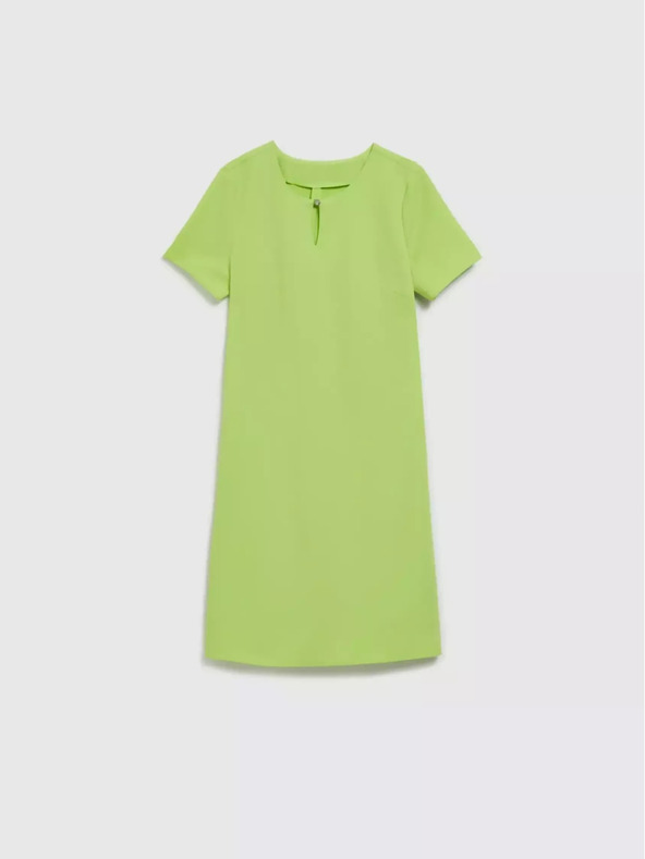 Moodo Hellgrünes einfarbiges Kleid Moodo