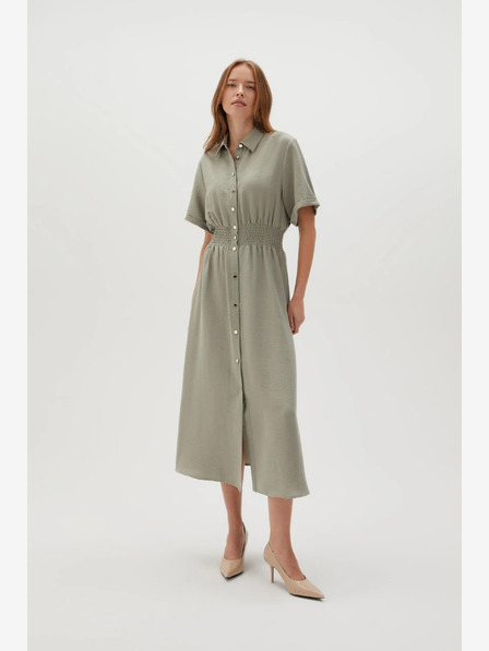 Moodo Hellgrünes Damen-Hemdkleid Moodo