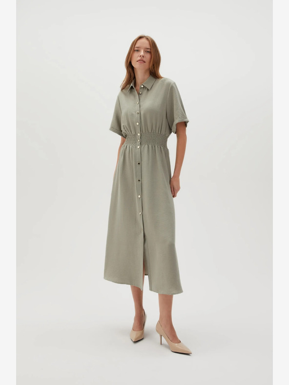 Moodo Hellgrünes Damen-Hemdkleid Moodo