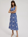 Moodo Blau gemustertes Midikleid Moodo